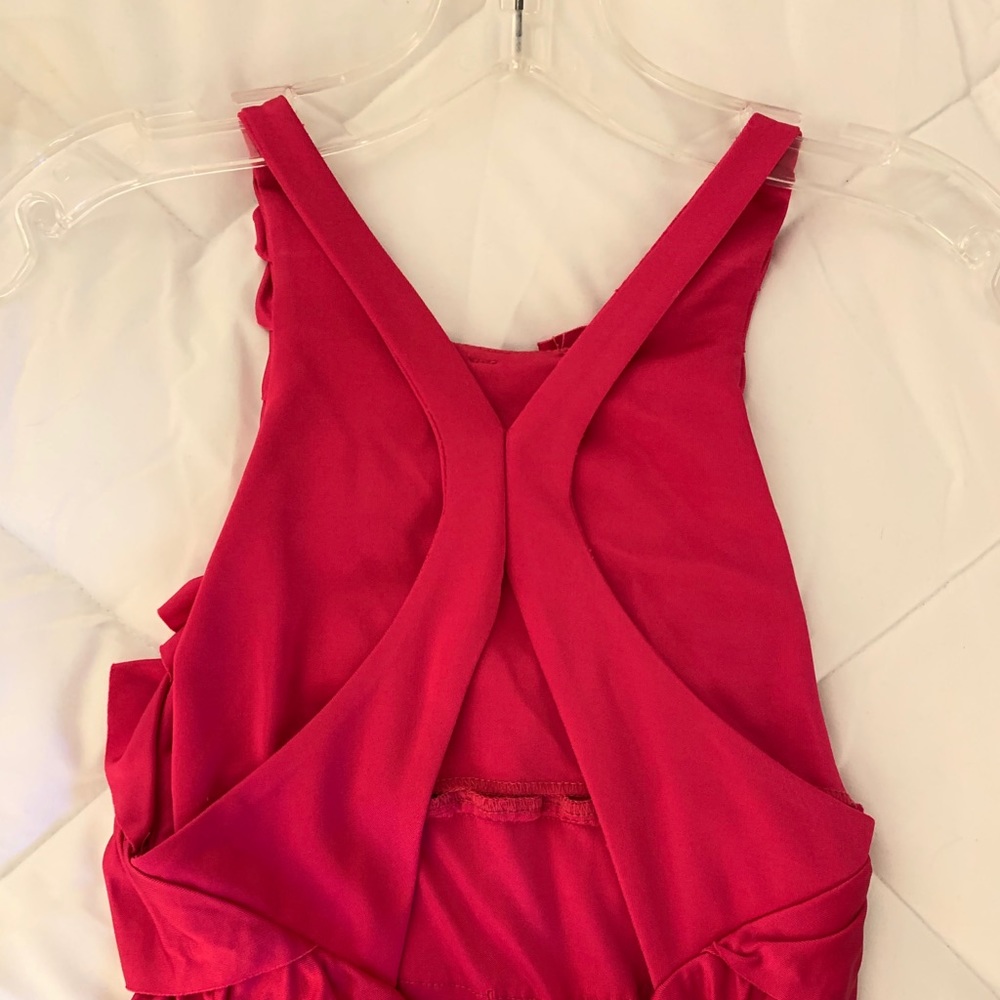 Fuchsia Ruffled Cocktail Dress - Picture 2 of 4